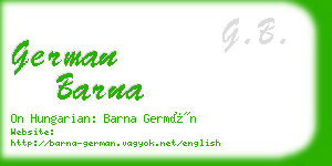 german barna business card